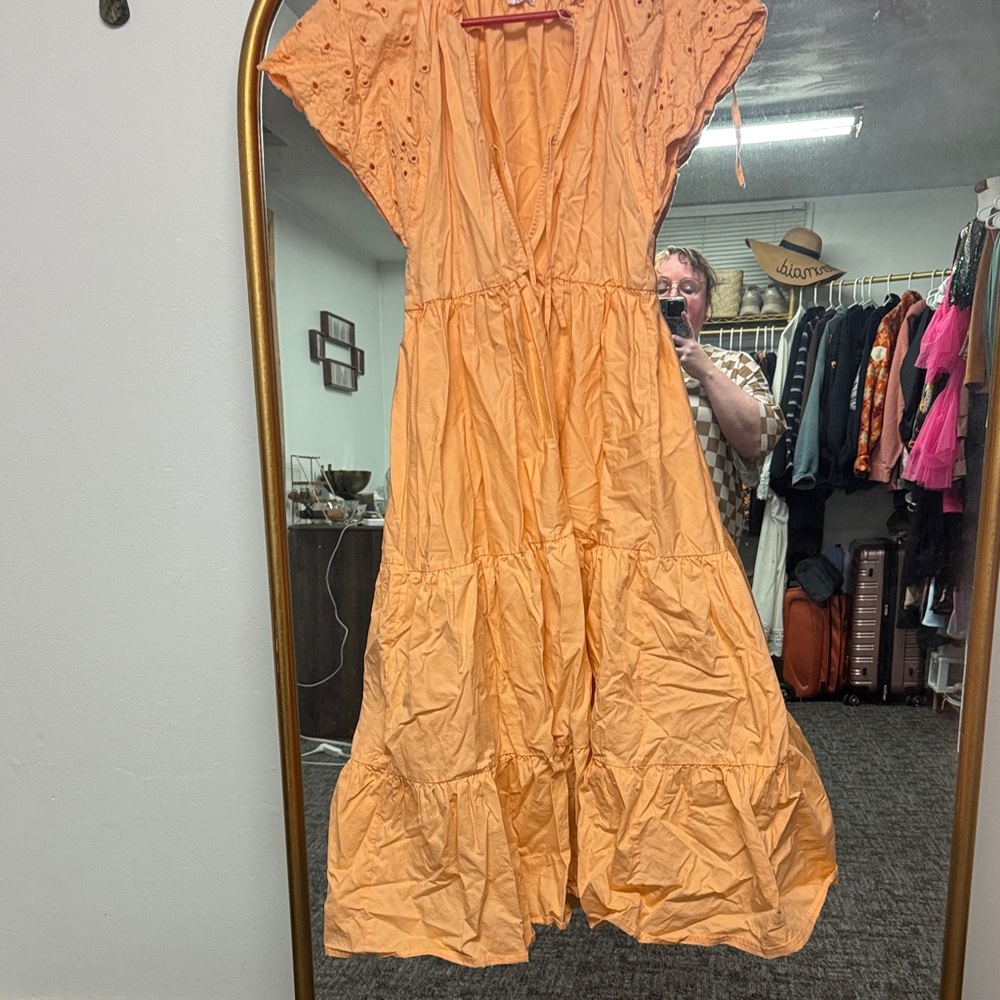 Peach Lace Women Dress